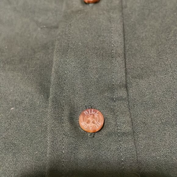 Bill blass vintage soft cotton short sleeve button up men’s army green shirt - Picture 3 of 12